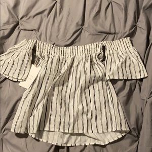 Off the shoulder blouse.